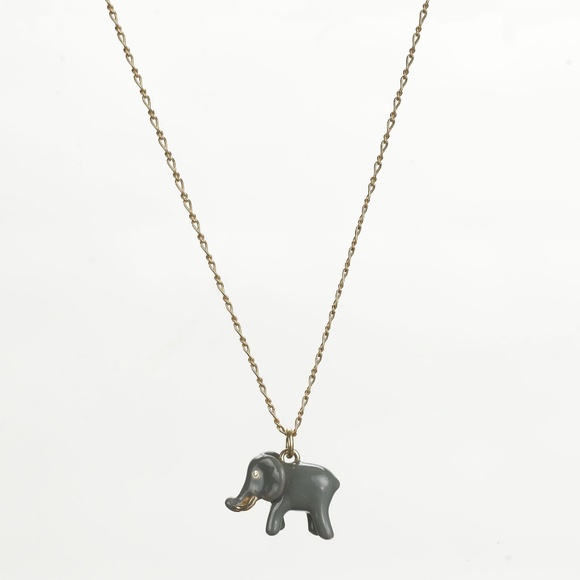 J Crew Factory Enamel Elephant Necklace - Picture 1 of 3
